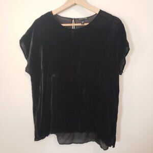 Eileen Fisher velvet transluscent shell with coordinating silk cami